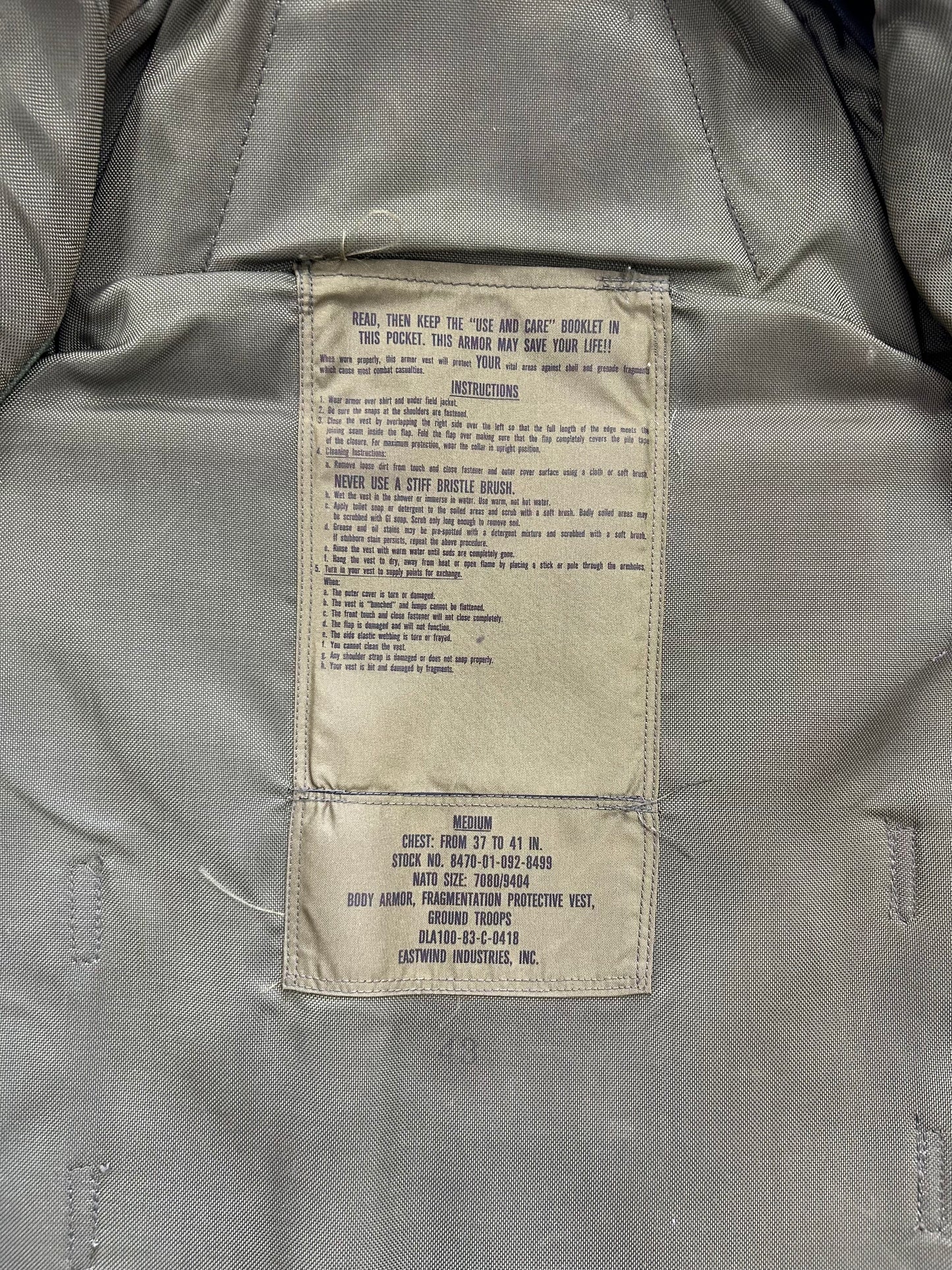 USGI PASGT Flak Vest (Medium)