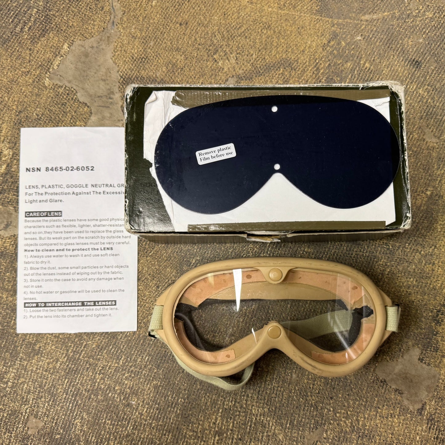 Desert Tan Sand Wind Dust Goggles